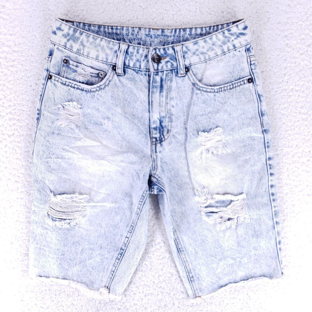 Original Use Jean Shorts Denim Cotton Mens SZ 30 Blue Straight VTG Soft 90s Y2K